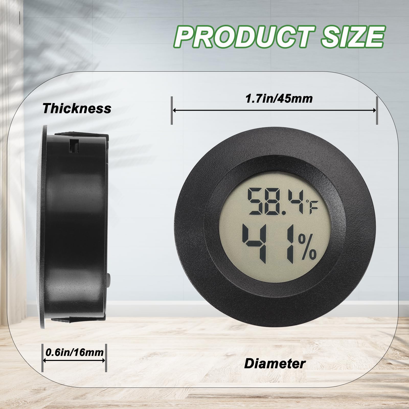 Serundo Auto digital humidity meter with LCD for indoor/outdoor use, ideal for offices.