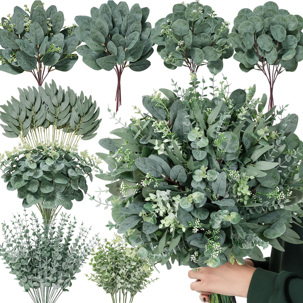 Serwalin 130-pcs greenery stems for versatile centerpieces and easy DIY arrangements