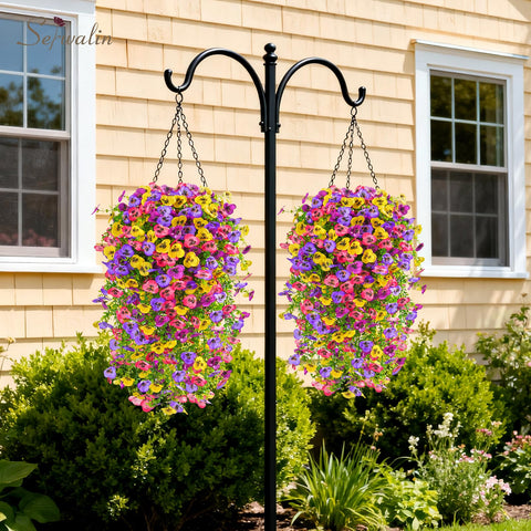 Serwalin artificial pansy bouquet for window boxes with durable stems