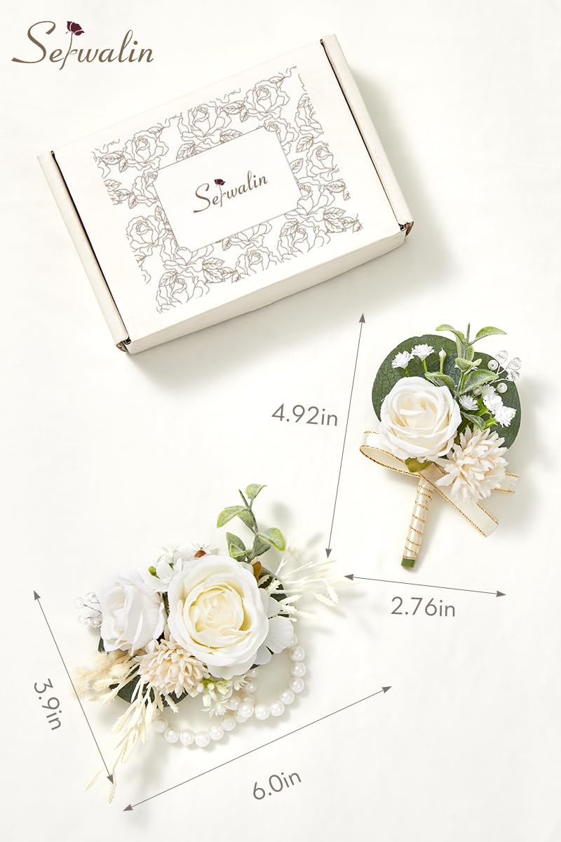 Serwalin corsage set sized around 6 inches supports versatile wear.