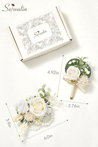 Serwalin corsage set sized around 6 inches supports versatile wear.