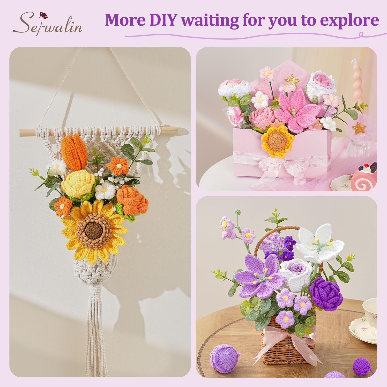 Serwalin crochet-bouquet-room-decor-setup brightens spaces with lasting charm.