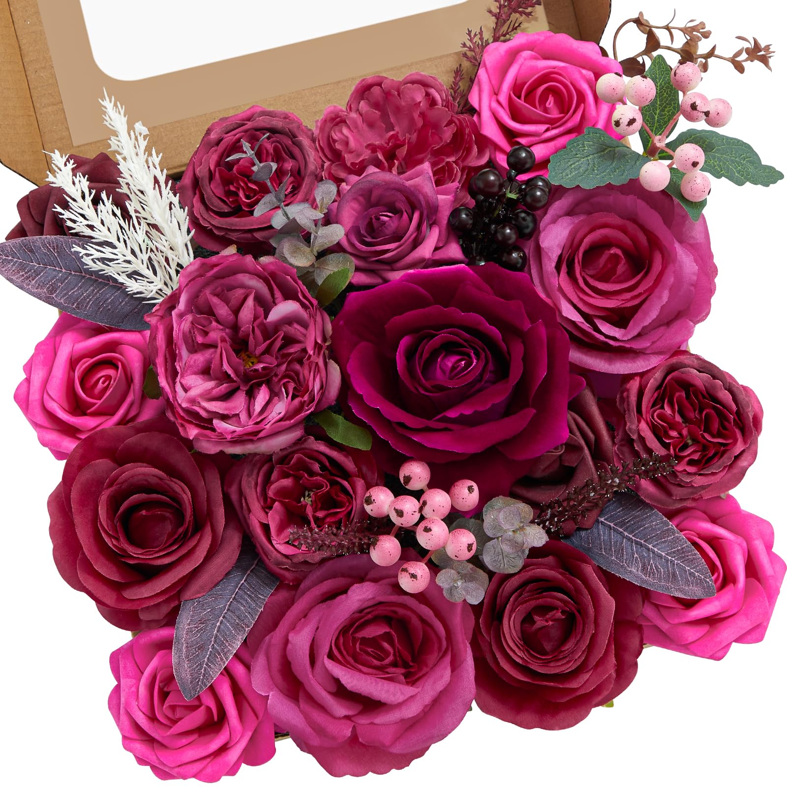 Serwalin dark magenta rose bouquet for DIY wedding centerpieces.