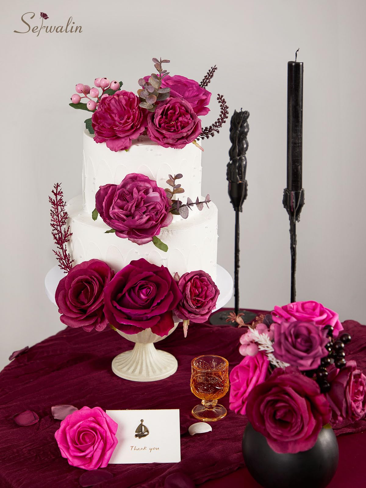 Serwalin hot pink flowers for bouquets and cake toppers.