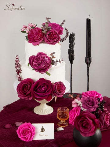 Serwalin hot pink flowers for bouquets and cake toppers.