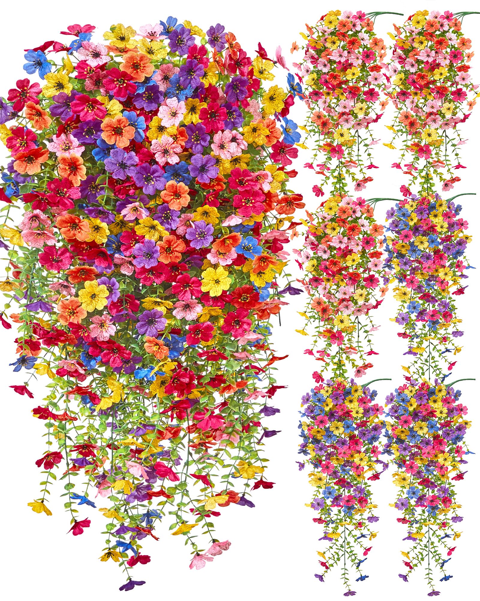 Serwalin outdoor hanging flowers with UV-resistant petals for vibrant sunlit patios
