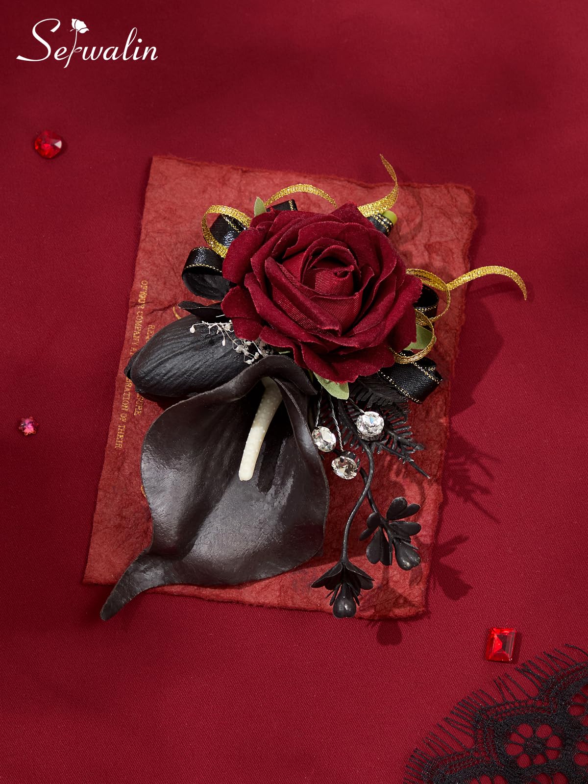 Displayed as a coordinating accessory set for homecoming or gala events
