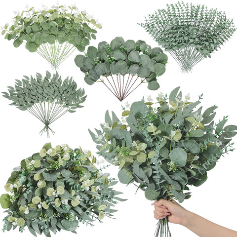 Serwalin silver-dollar eucalyptus stems for realistic wedding and home decor