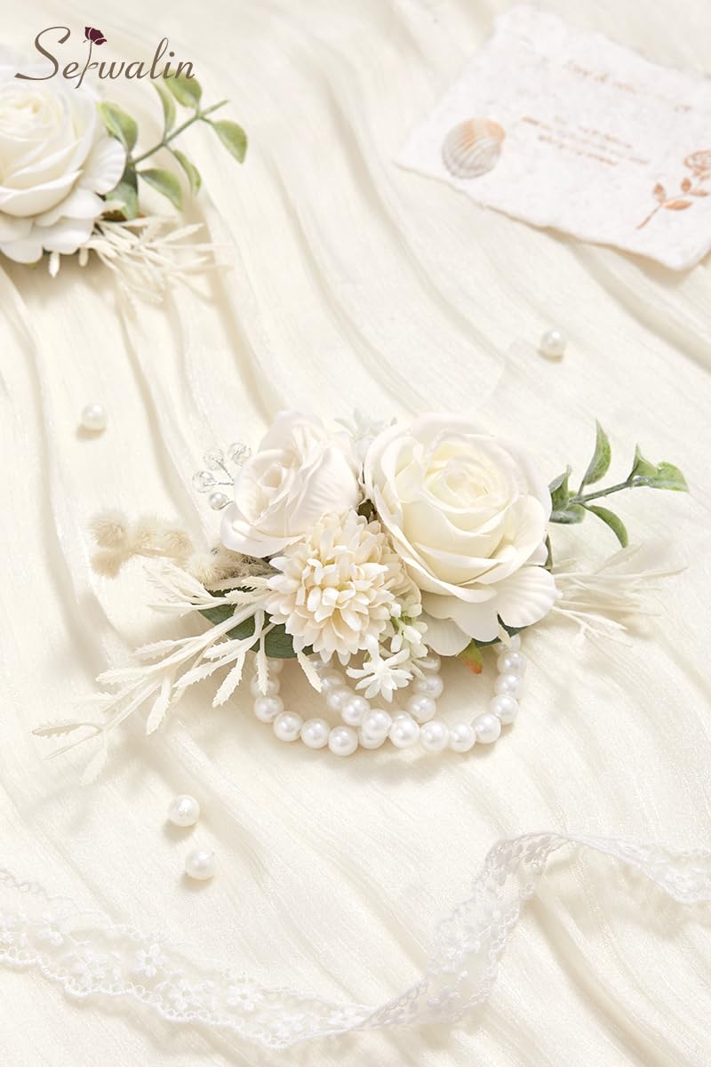 Serwalin wrist corsage fits most wrists with adjustable bracelet.