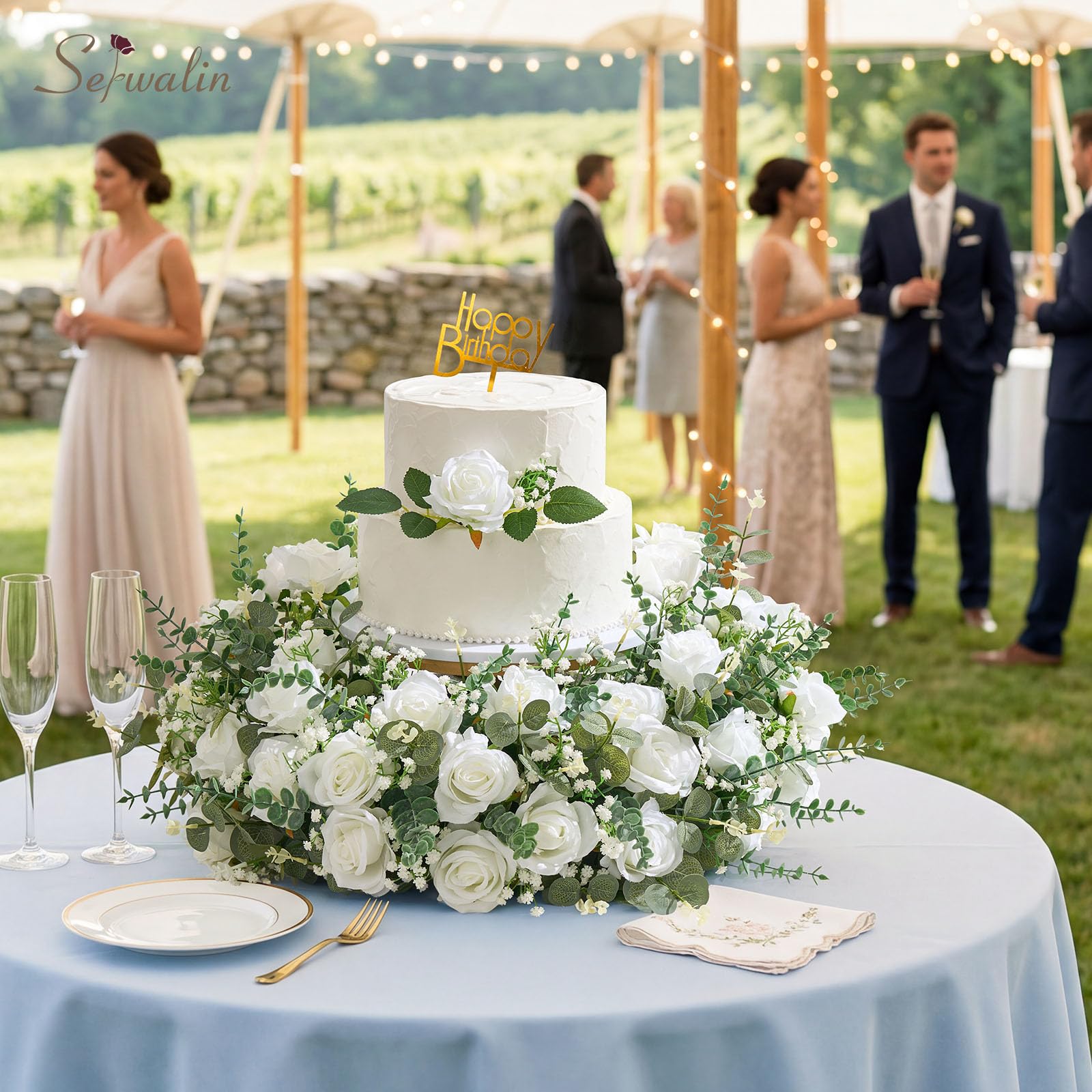 Serwalin wedding centerpiece design with lifelike textures