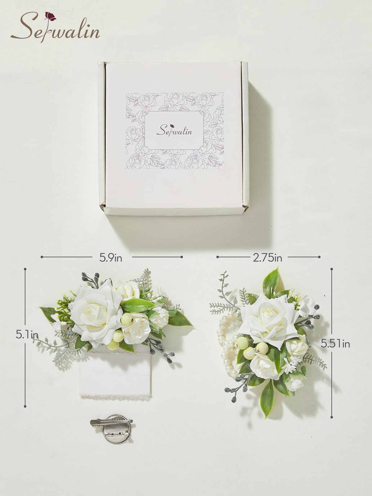 Serwalin wedding set resists wilting and stays pressed for events.