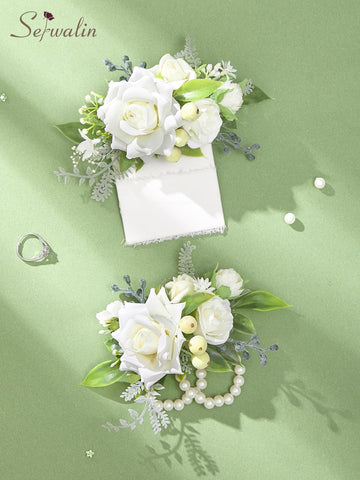 Serwalin white rose duo complete set for ceremonies.