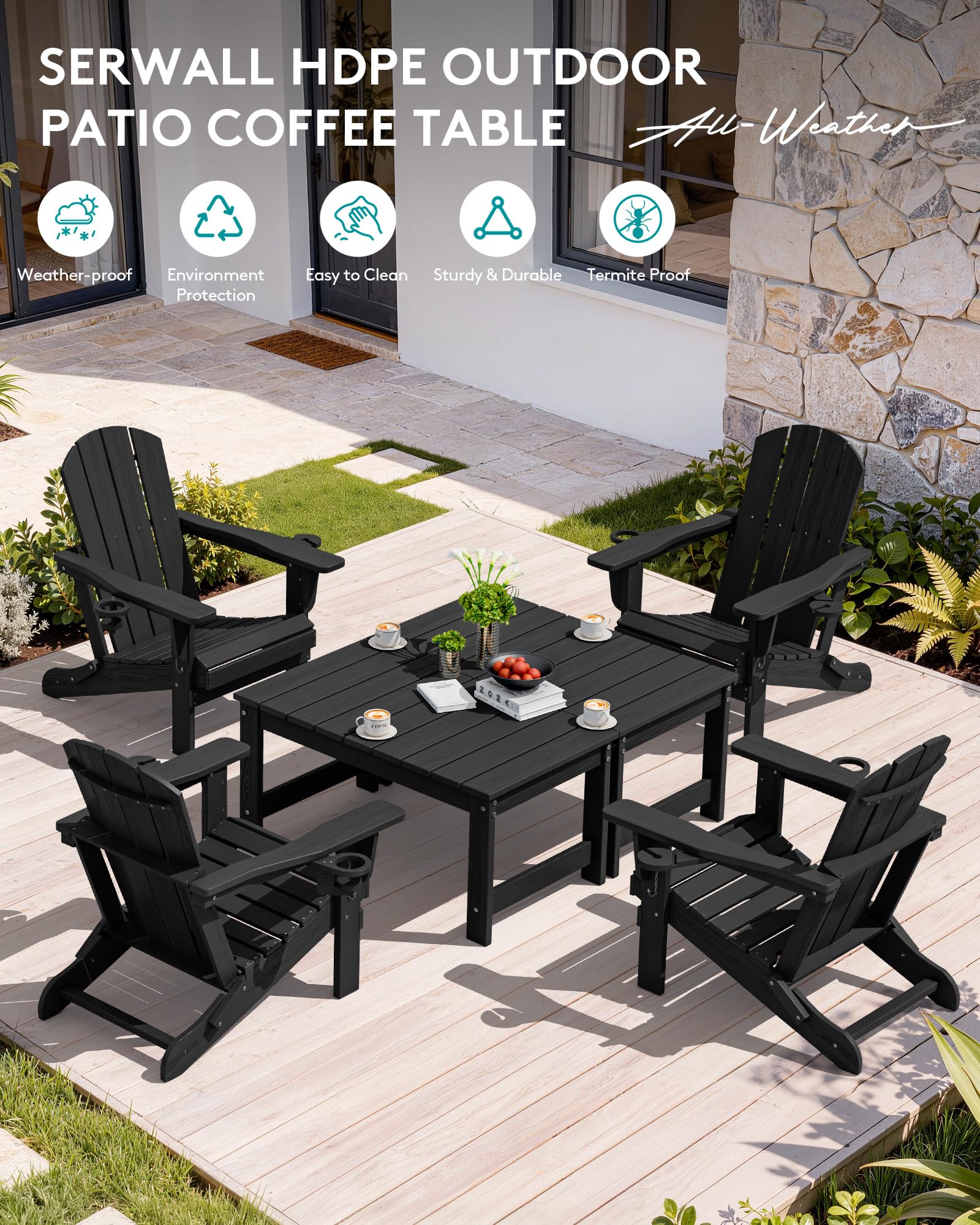 SERWALL all-weather use withstands rain, sun, and snow