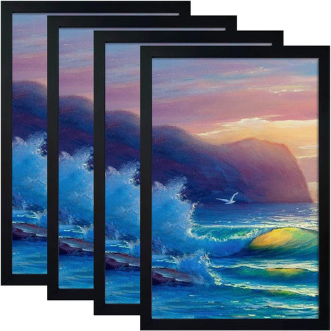 SESEAT 12x18 frame wall gallery black pack of four displays memories with modern style