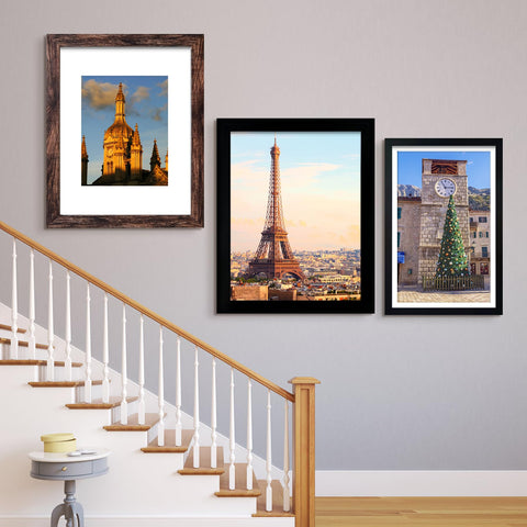 SESEAT wall gallery setup with this brown frame showcases memories.