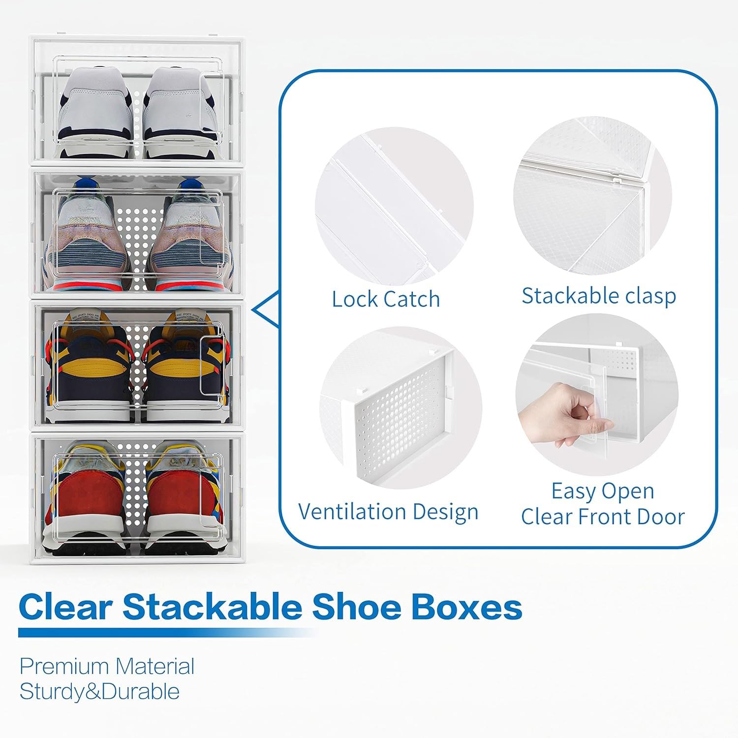 Seseno durable plastic shoe bin provides sturdy daily use.