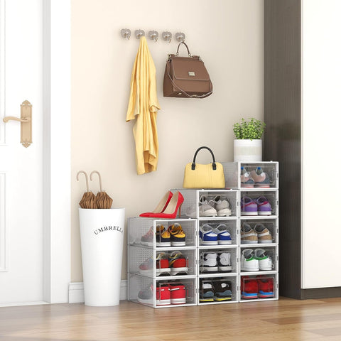 Seseno multiroom shoe box system keeps footwear organized across spaces.