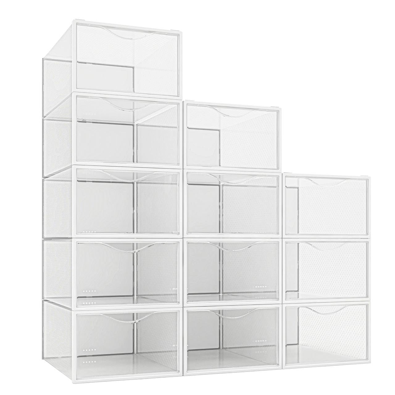 Seseno stackable design optimizes closet space and keeps footwear neatly organized.