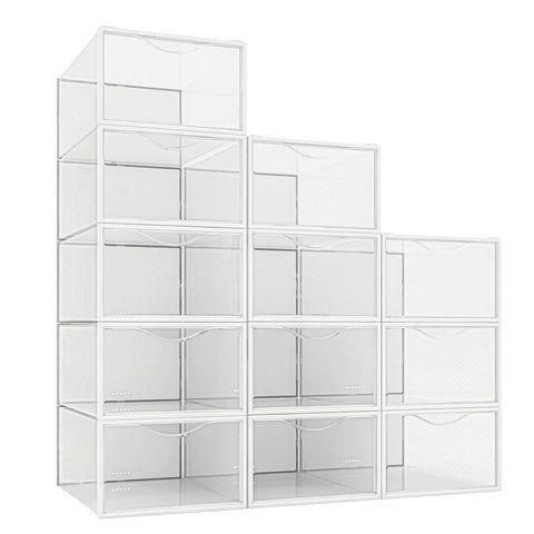 Seseno stackable design optimizes closet space and keeps footwear neatly organized.