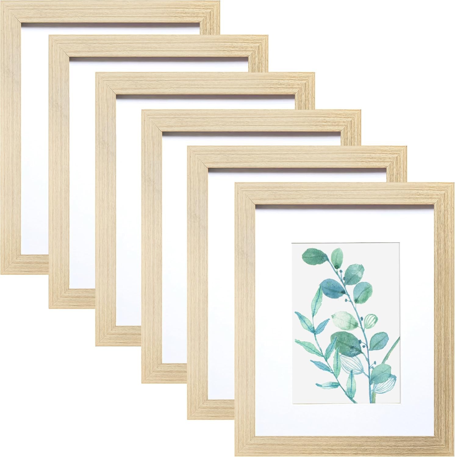 SESEAT 8x10 frame front view shows natural woodgrain for wall or desk display