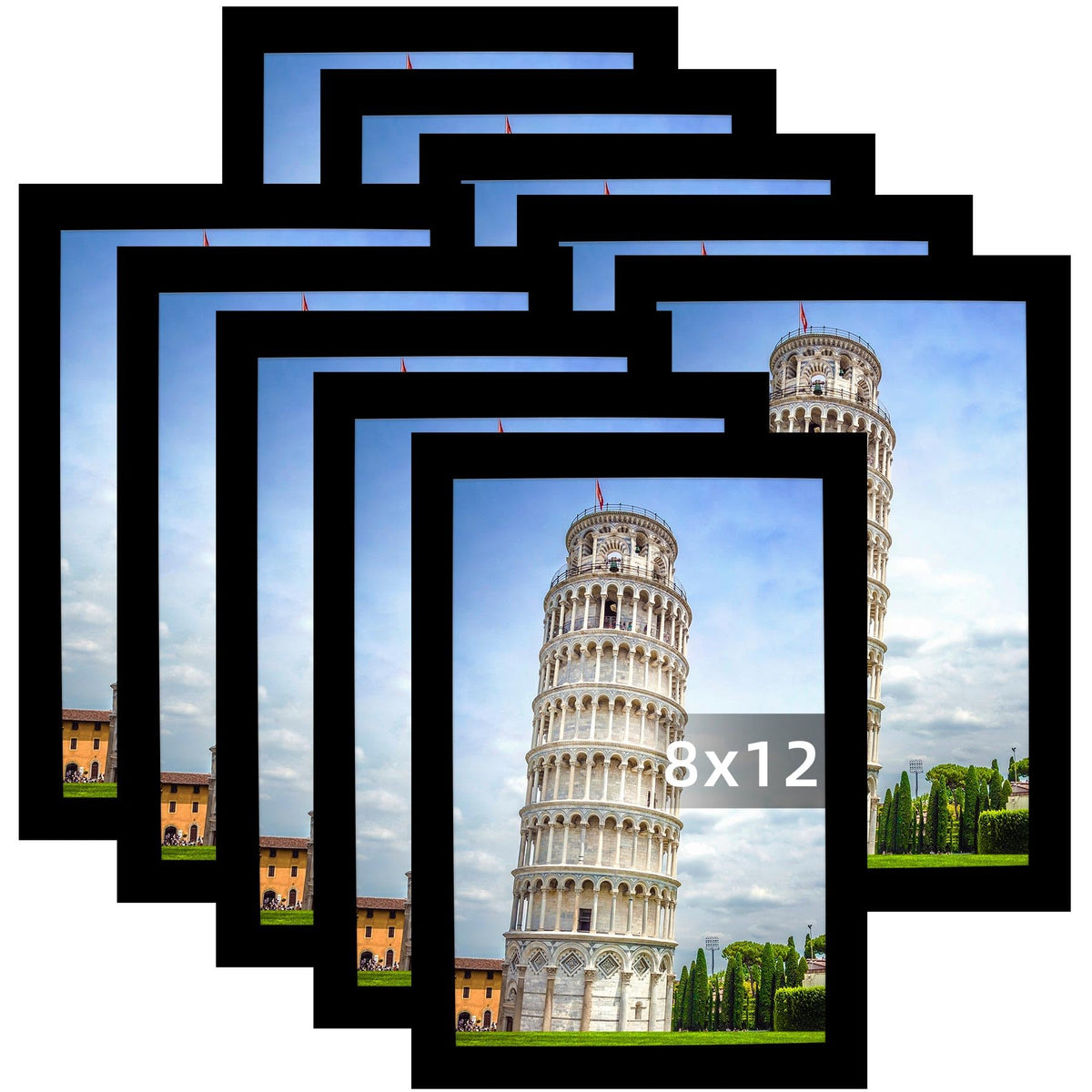 SESEAT 8x12 frame set in black for wall mounting enhances home decor.
