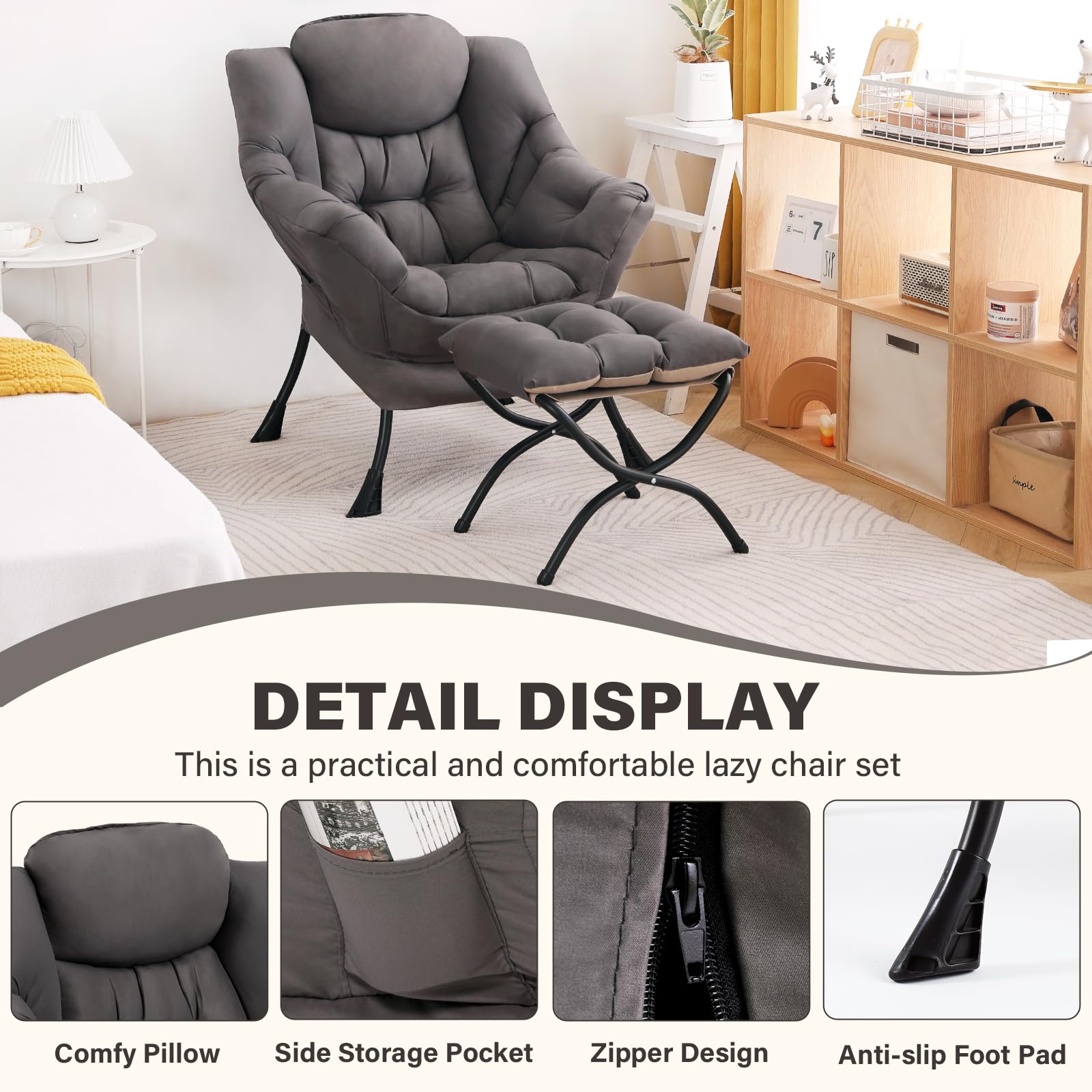 SESHINELL Compact chair is lightweight for easy movement between rooms.