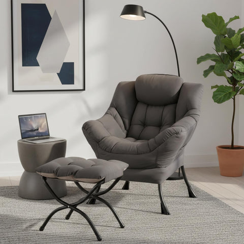 SESHINELL Modern accent chair with armrests supports relaxed lounging and posture.