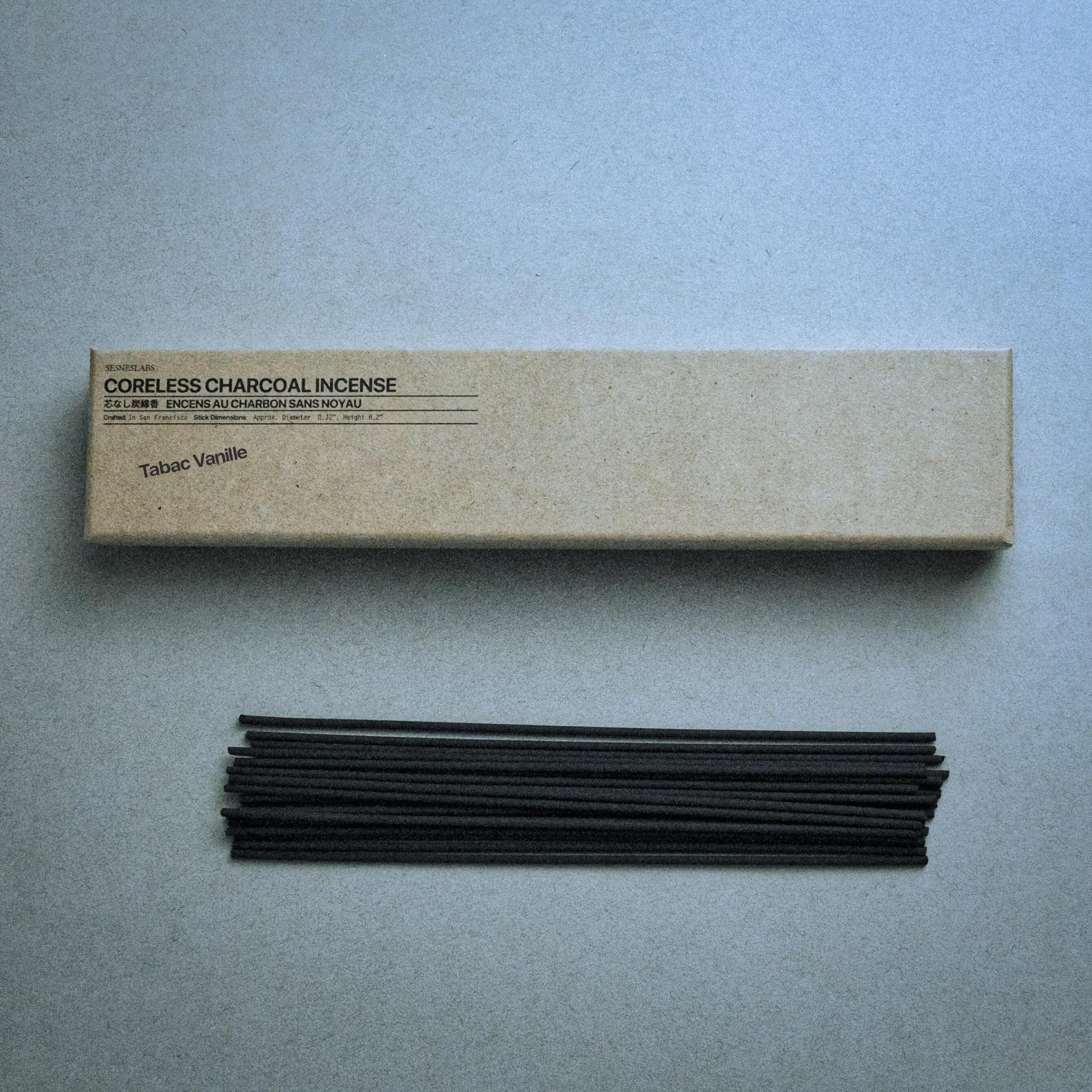 Evenly burning Tabac Vanille coreless incense stick with soft glow