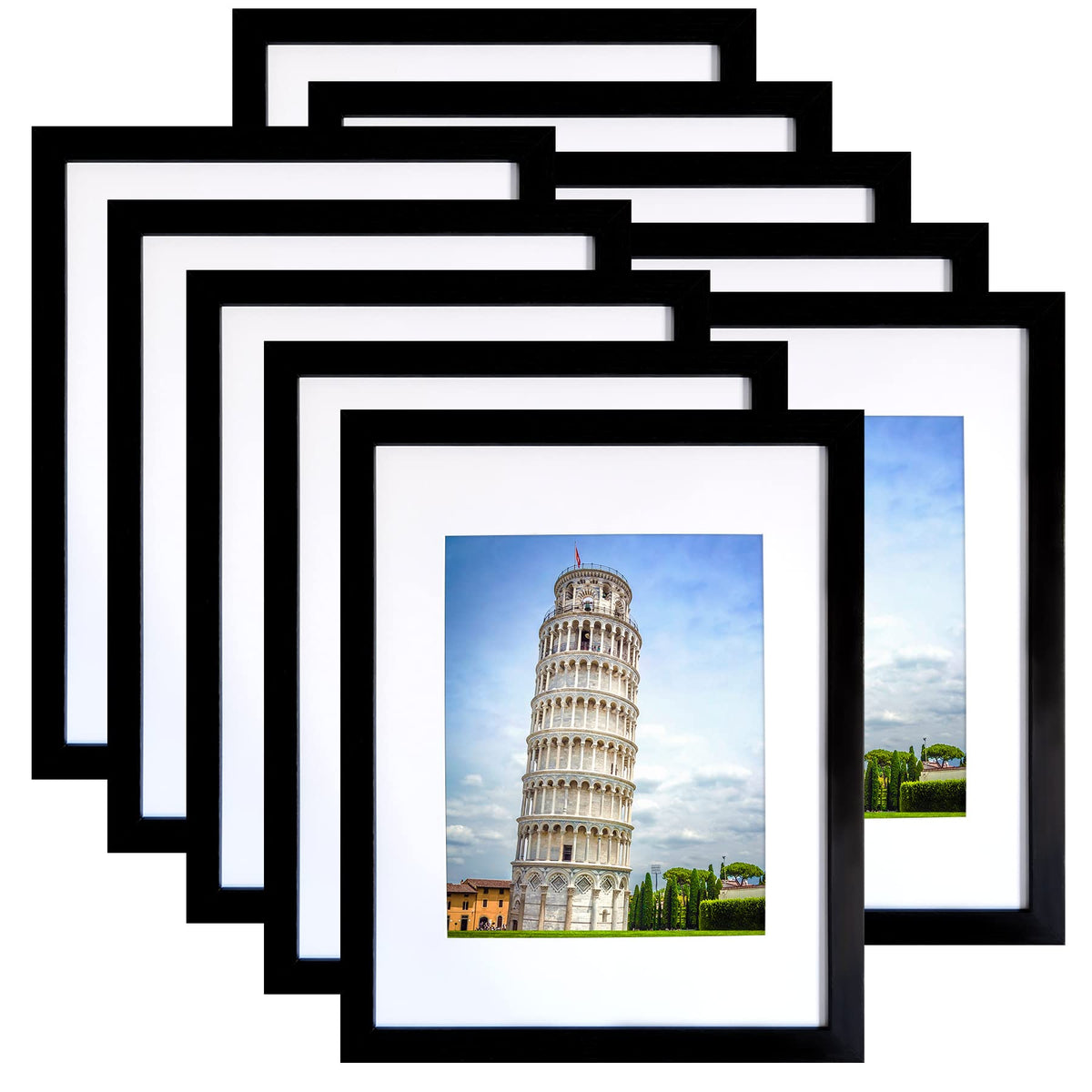 SESEAT 11x14 frame set front view for wall display with sleek black finish.