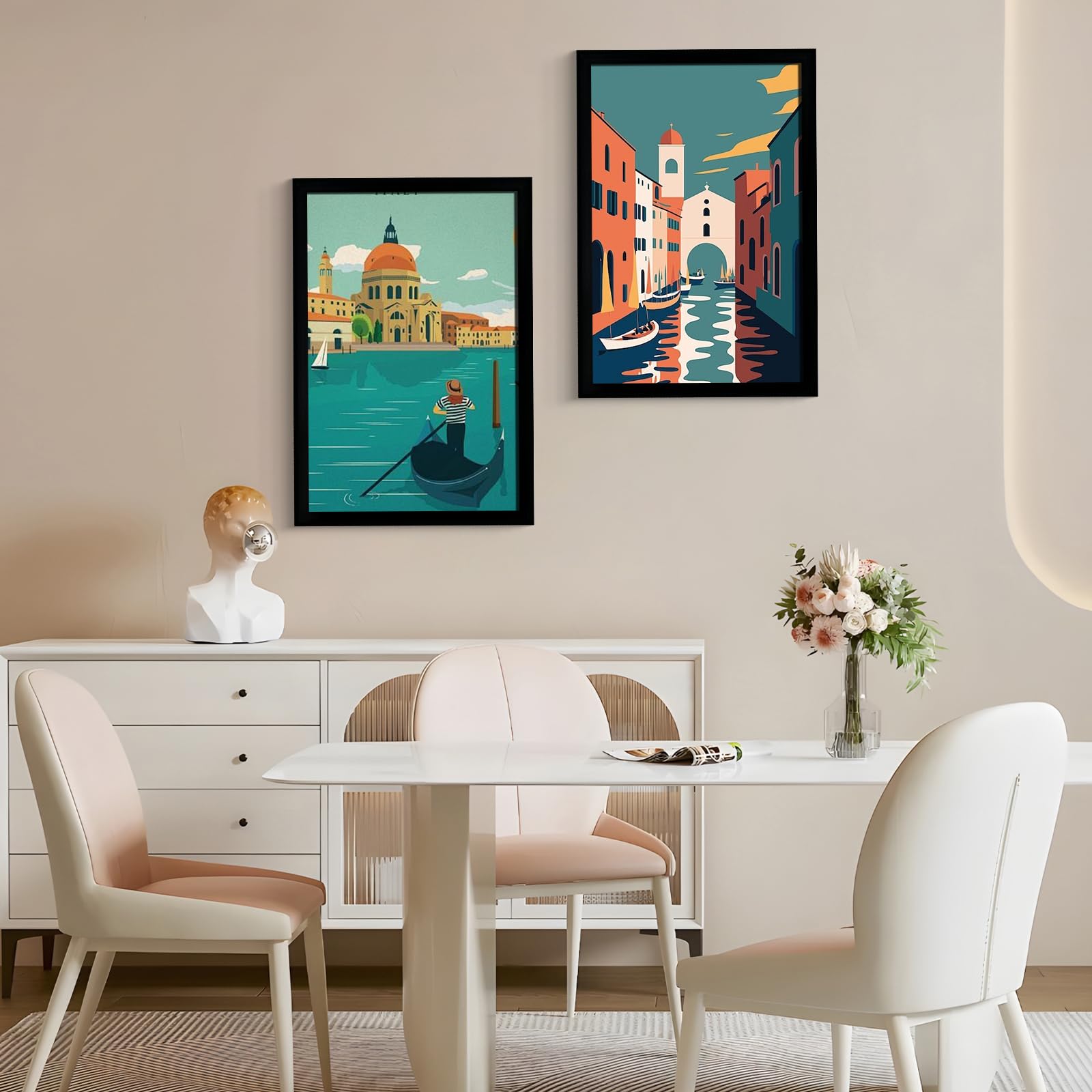 SESEAT 16x24 black frame wall-mount display on a gallery wall.