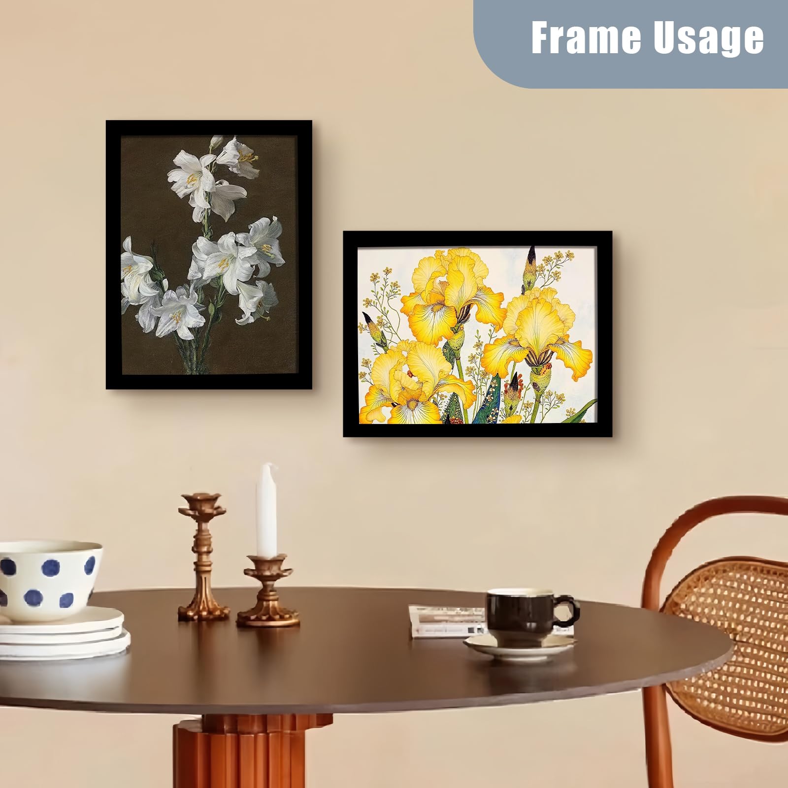 SESEAT black textured MDF frame adds a sleek decor touch.