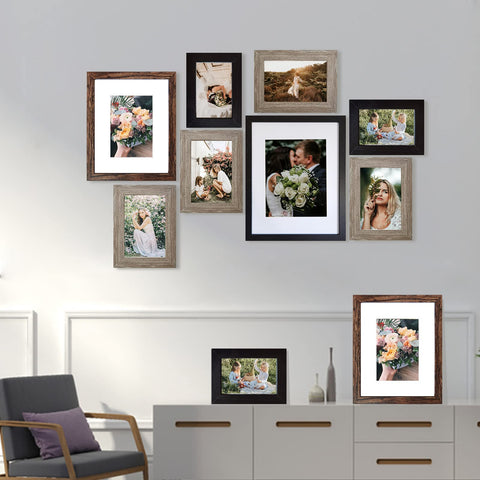 SESEAT brown 8x10 frame with mat ideal for family photos