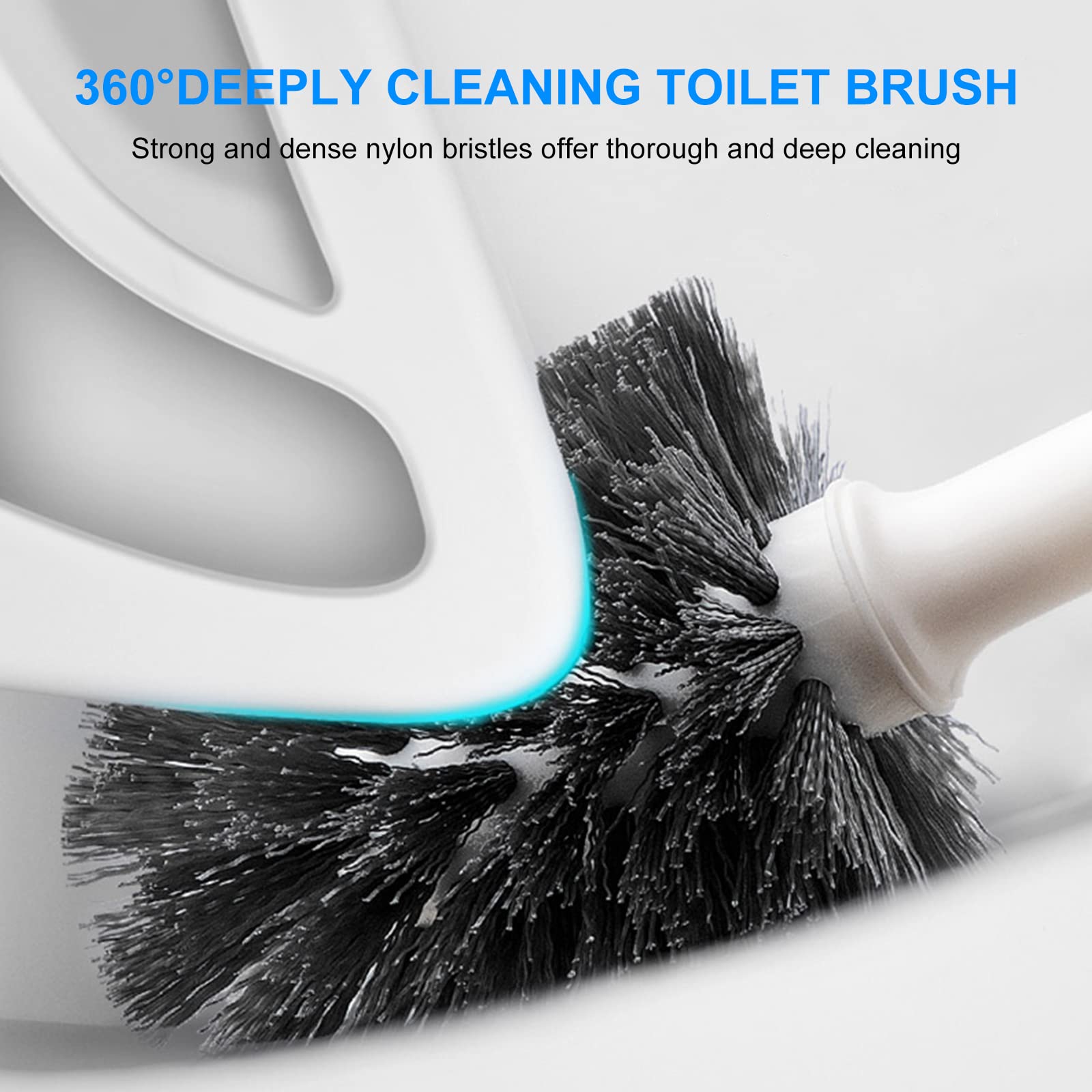SetSail dense durable brush cleans 360° around the bowl for a thorough clean.