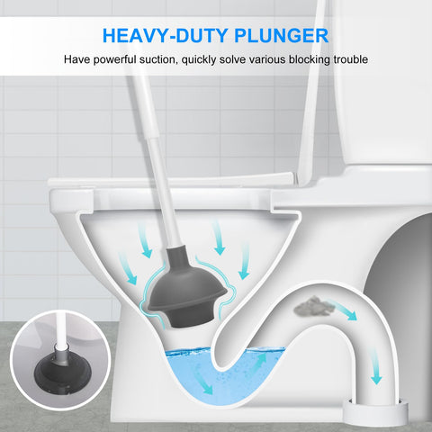 SetSail strong-suction plunger enables effective clearing of clogs in seconds.