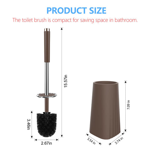 SetSail toilet brush with stainless steel handle provides firm grip during cleaning.