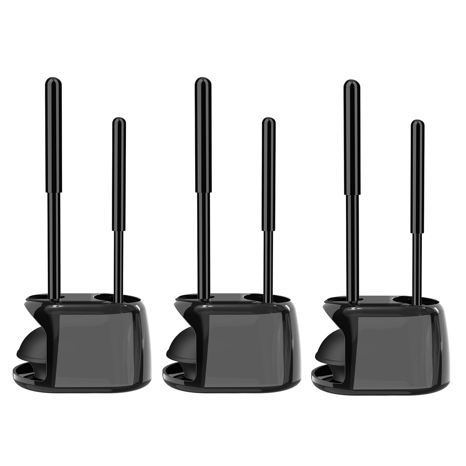 Setsail toilet plunger set in black with hidden holder for a tidier bathroom.