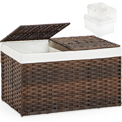 SETVSON storage basket with lid open showing organized storage and easy access.