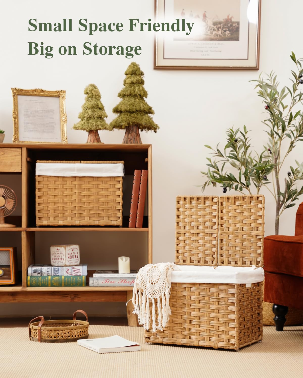 SETVSON compact basket fits small spaces and shelves.