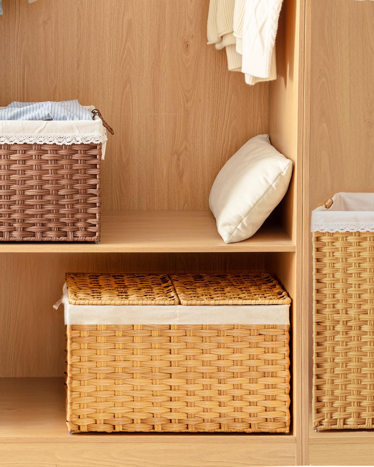 SETVSON laundry and bedroom storage basket fits tight spaces.