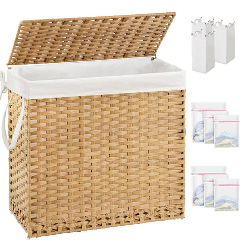 SETVSON laundry hamper with lid showing hidden contents and odor control.
