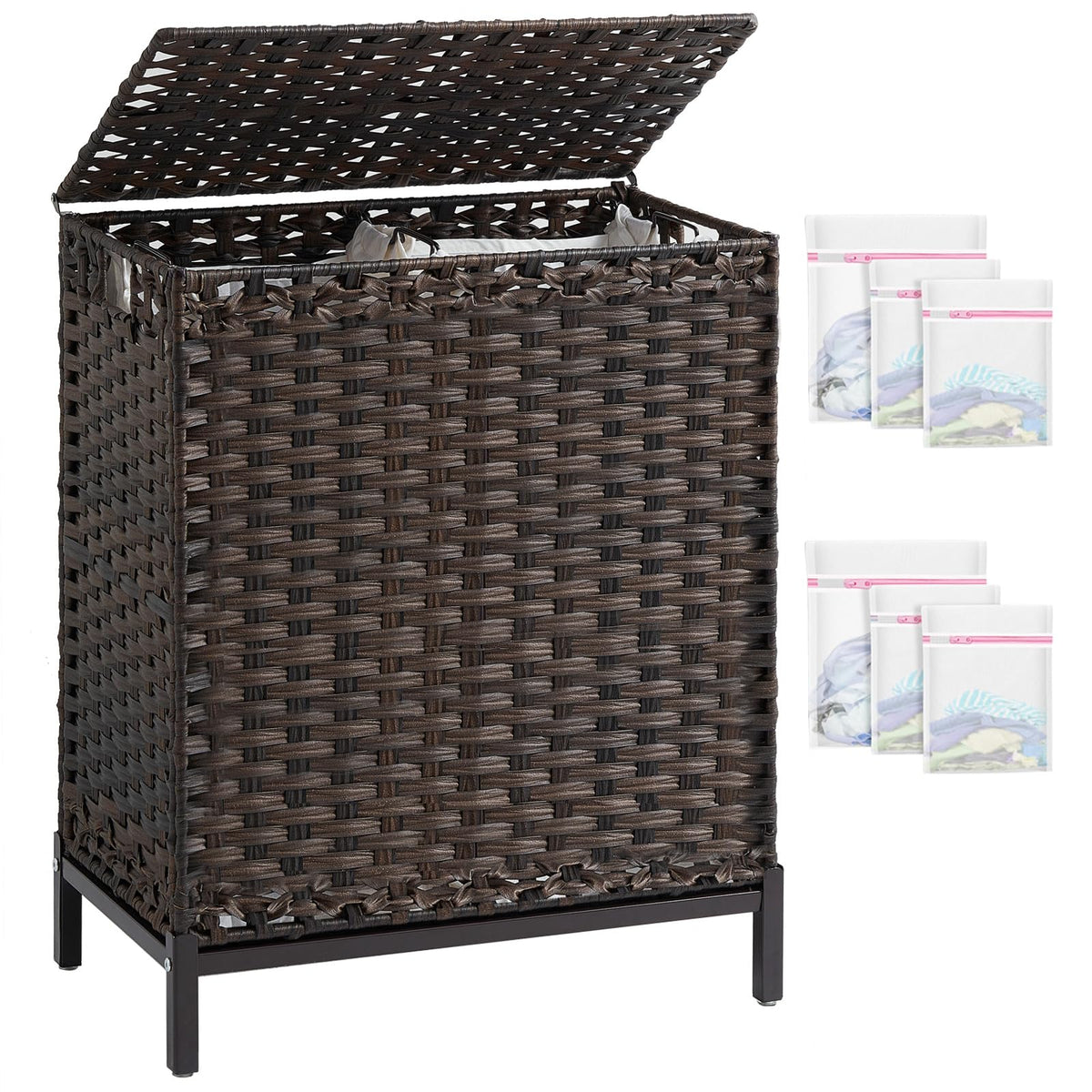 SETVSON laundry hamper with lid features handwoven rattan and adds stylish storage