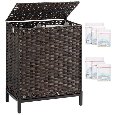 SETVSON laundry hamper with lid features handwoven rattan and adds stylish storage