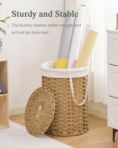 SETVSON simple assembly process for the round wicker hamper