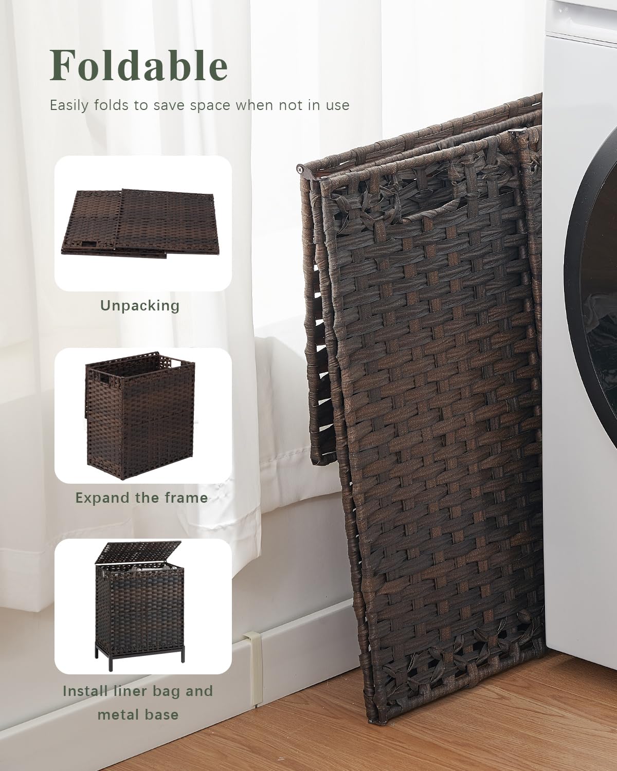 SETVSON two section design enables convenient laundry separation during sorting
