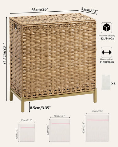 SETVSON hamper side handles enable convenient lifting and maneuvering.
