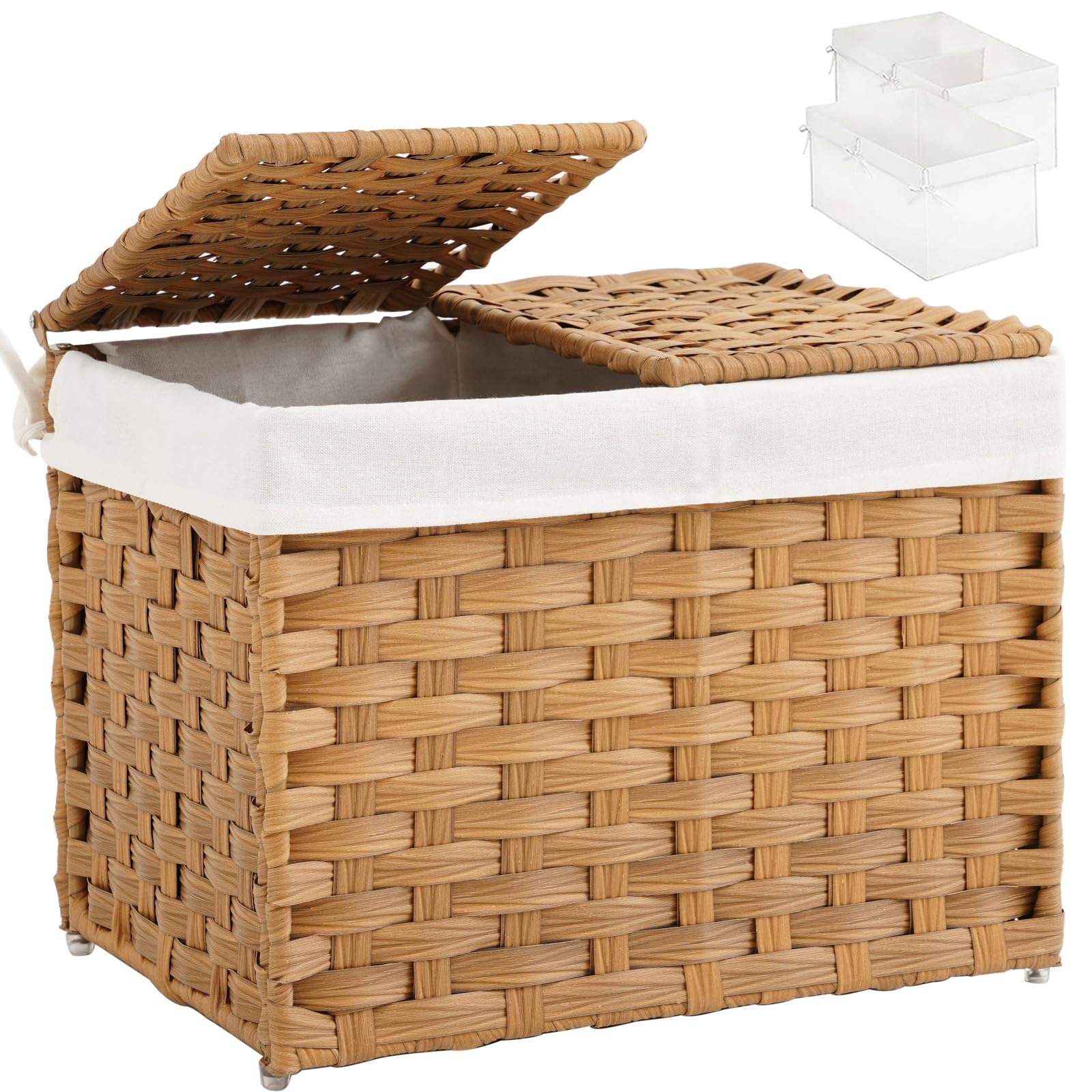 SETVSON storage basket with lid assembly for easy setup and tidy spaces.