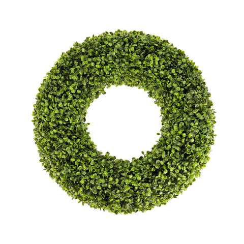 SEVENLOVE Boxwood wreath with lush green leaves suitable for all-year front-door decor