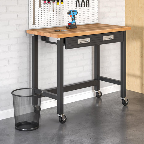 Seville Classics 6-gallon capacity wastebasket suitable for standard liners in busy areas.