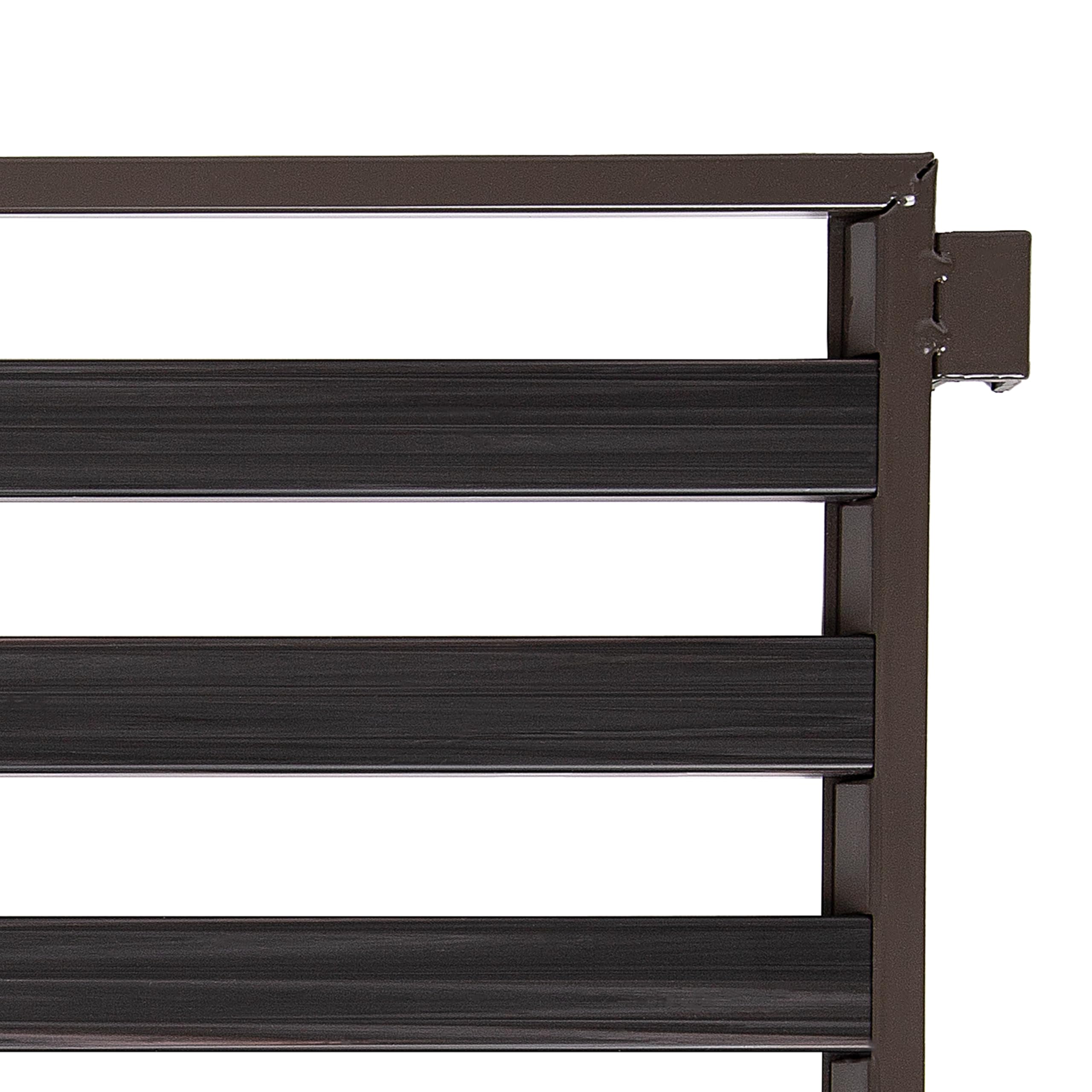 Compact 3-tier unit neatly fits into a small closet space