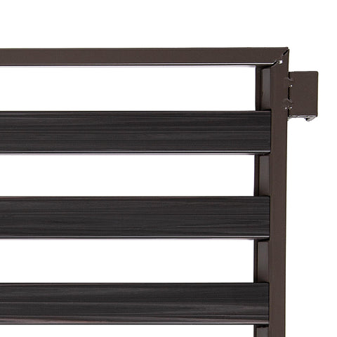 Compact 3-tier unit neatly fits into a small closet space